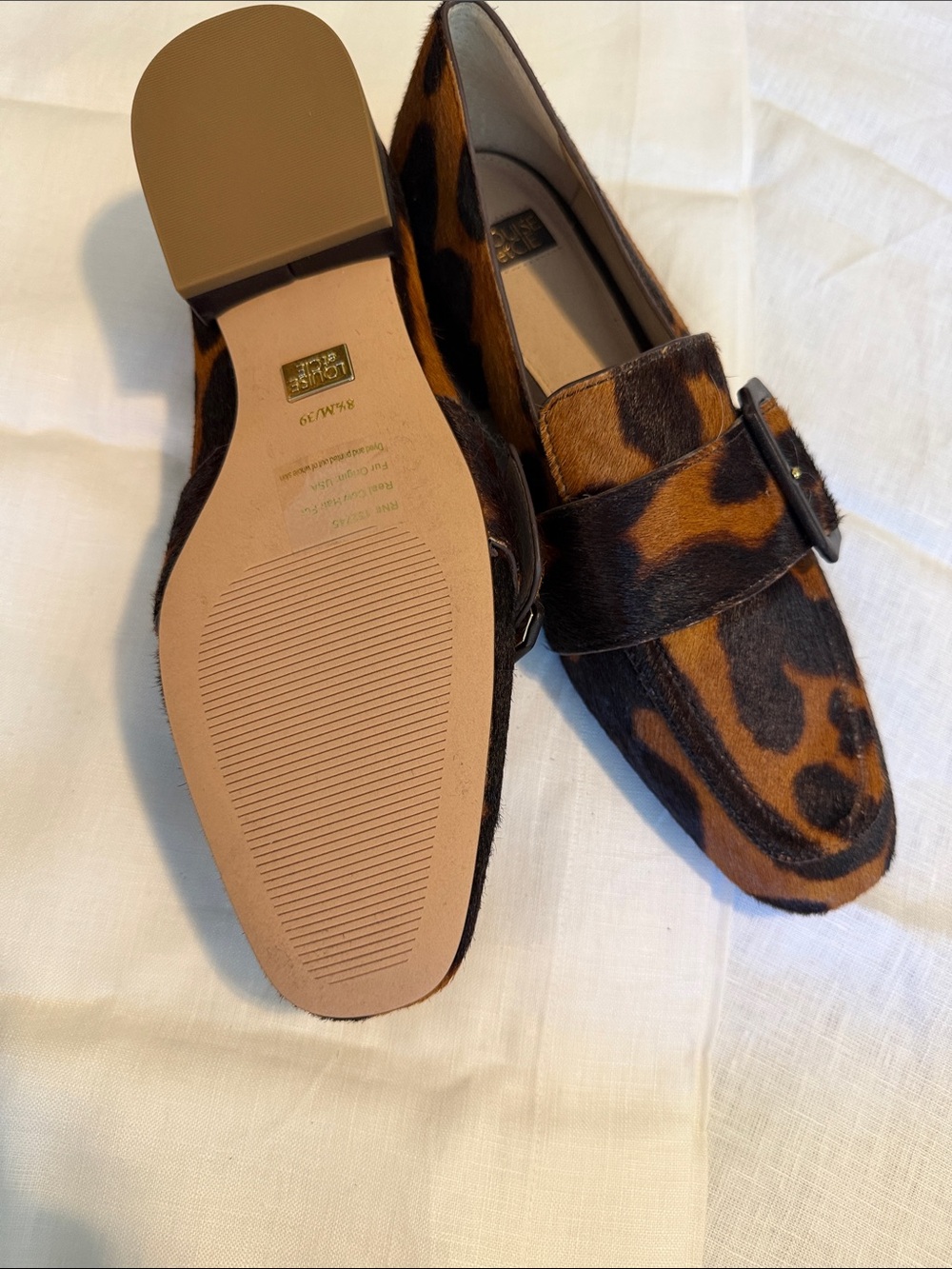 Louise et Cie Leopard-Print Penny Loafers in Brown and Black - Picture 3 of 3